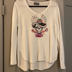 Sombrero Skull Sweater S White